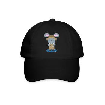 Hase Kaffee Kaffeekanne - Baseballkappe - Schwarz/Schwarz - Vorne