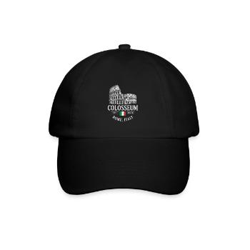 Kolosseum Koloss Rom Motiv Reise Urlaub Andenken - Baseballkappe - Schwarz/Schwarz - Vorne