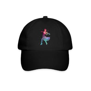 Violin Violinist Space Ladies Girl Violin - Baseball Cap - black/black - Front