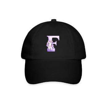 Lettre C Licorne Violette - Casquette classique - noir/noir - Devant