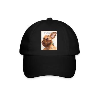 Powered by Vizsla Energy - A goofy face watercolor - Baseball Cap - black/black - Front
