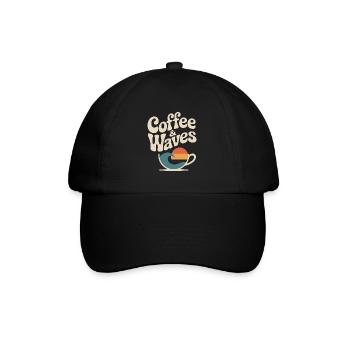 Vagues de café, surf, Plage de surfeurs de Café et Vagues - Casquette classique - noir/noir - Devant
