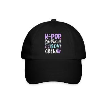 K Pop Birthday Boy Crew - Baseballkappe - Schwarz/Schwarz - Vorne