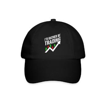 Je préférerais être dans le trading | Trader en actions crypto - Casquette classique - noir/noir - Devant