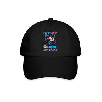 Anime et musique Chibi - Casquette classique - noir/noir - Devant