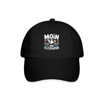 Moin Ihr Flitzpiepen Norddeutsch Hamburg Büro Moin - Baseballkappe - Schwarz/Schwarz - Vorne