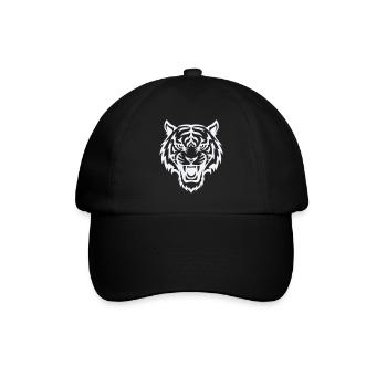 Stylized tiger head pattern - Baseball Cap - black/black - Front