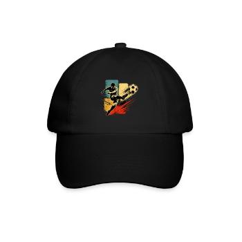 Fußball Retro Vintage - Baseballkappe - Schwarz/Schwarz - Vorne