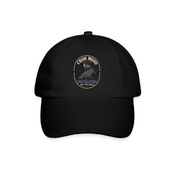 Krähen-rabe Lustiges - Baseballkappe - Schwarz/Schwarz - Vorne