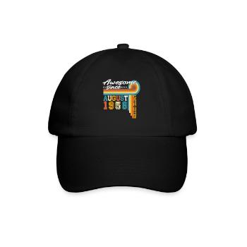Cadeau d’anniversaire rétro vintage d’août 1956 - Casquette classique - noir/noir - Devant