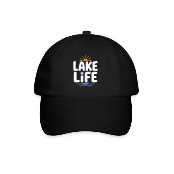Lake Life Sonnenaufgangsabzeichen - Baseballkappe - Schwarz/Schwarz - Vorne