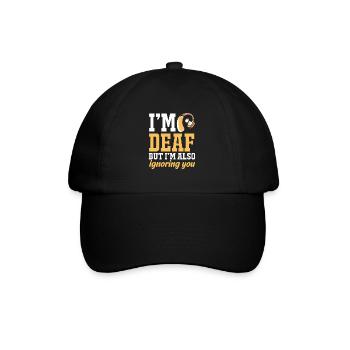 Taub Taubheit Deaf Gebärdensprache - Baseballkappe - Schwarz/Schwarz - Vorne