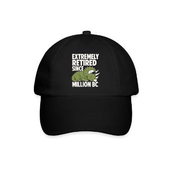 Extremely Retired Triceratops Humor - Baseballkappe - Schwarz/Schwarz - Vorne