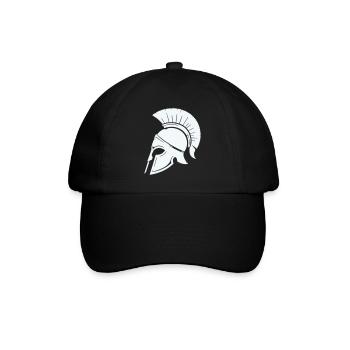 Spartanischer Helmschutz Grafik Blau - Baseballkappe - Schwarz/Schwarz - Vorne