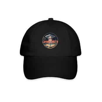 Disc Golf Starter UFO Basket Retro Vintage Desert Ste - Baseball Cap - black/black - Front