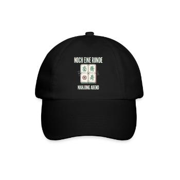 Noch eine Runde Mahjong Abend - Baseballkappe - Schwarz/Schwarz - Vorne