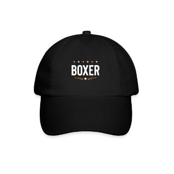 Boxer Boxen Sport - Baseballkappe - Schwarz/Schwarz - Vorne