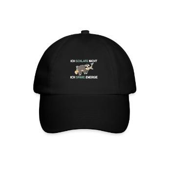 Ich Schlafe Nicht Ich Spare Energie Faultier - Baseballkappe - Schwarz/Schwarz - Vorne