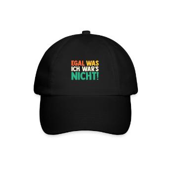 Egal was ich wars nicht Retro - Baseballkappe - Schwarz/Schwarz - Vorne