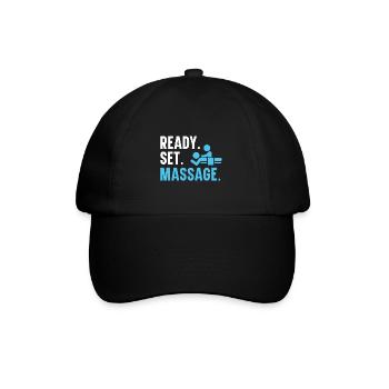 Fertig. Fertig. Massage. Therapeutin Massage-Thera - Baseballkappe - Schwarz/Schwarz - Vorne