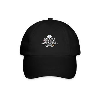 Eat Sleep Clinicals Panic Funny Nurse Medical - Baseball Cap - black/black - Front