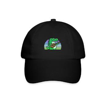 Alligator Gitarre Sonnenuntergang - Baseballkappe - Schwarz/Schwarz - Vorne