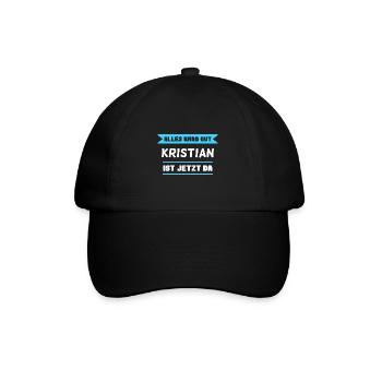Kristian Name Design für stolze Kristians - Baseballkappe - Schwarz/Schwarz - Vorne