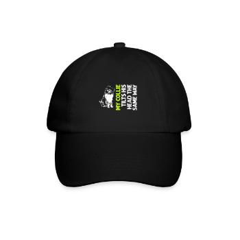 Longhair Collie Rough Collie Dog - Baseball Cap - black/black - Front
