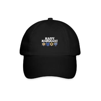 Jewish Hanukkah Hanukcat Star Of David Menorah - Baseball Cap - black/black - Front