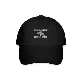 Ich Schlafe Nicht Ich Spare Energie Koala - Baseballkappe - Schwarz/Schwarz - Vorne
