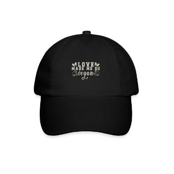 Vegan Fleischlos Tierlieb & Veganer - Baseballkappe - Schwarz/Schwarz - Vorne
