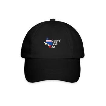 Filipinos of Texas Design für stolze Fil-Ams - Baseballkappe - Schwarz/Schwarz - Vorne
