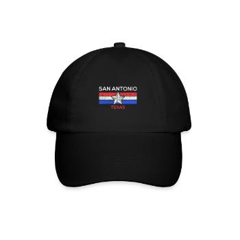 San Antonio flag design for proud - Baseball Cap - black/black - Front