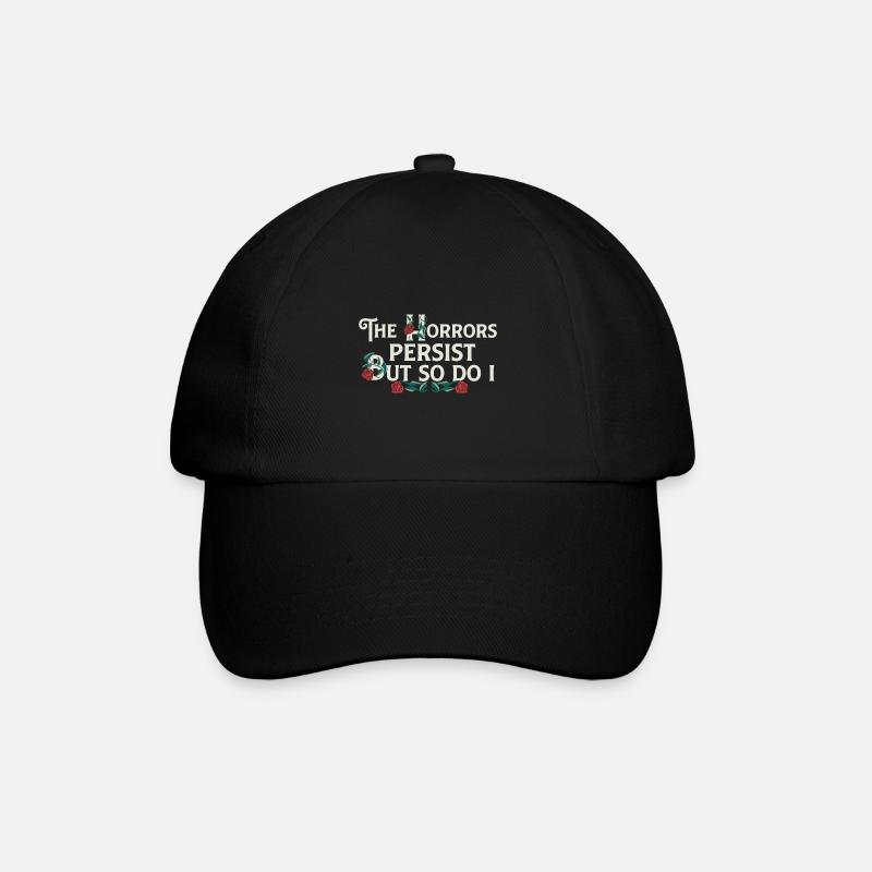 The Horrors Persist But So Do I Floral Internet - Baseballkappe - Schwarz/Schwarz
