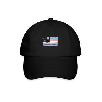 Transgender Pride USA LGBT Trans Flag - Baseballkappe - Schwarz/Schwarz - Vorne