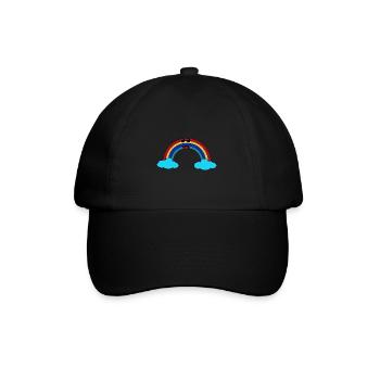 Happy Rainbow Bright Colors Kids Baby Toddler - Baseball Cap - black/black - Front