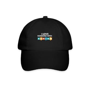 I Love Someone With Autism Awareness Month Puzzle - Baseball Cap - black/black - Front