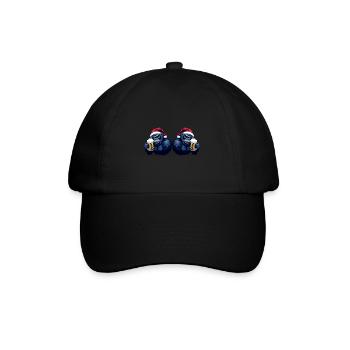 Gorilla Weihnachten Bier Team - Baseballkappe - Schwarz/Schwarz - Vorne