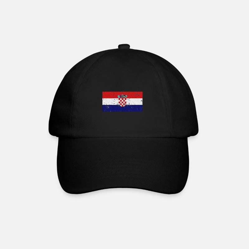 Kroatien Kroatien - Baseballkappe - Schwarz/Schwarz