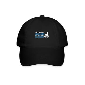 Rollstuhlfahrer Rollstuhl Spruch Geschenkidee Roll - Baseballkappe - Schwarz/Schwarz - Vorne