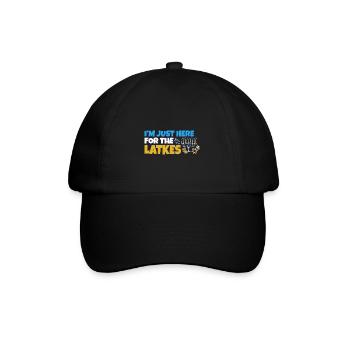 Jewish Costume I'm Just Here for the Latkes Happy - Baseball Cap - black/black - Front