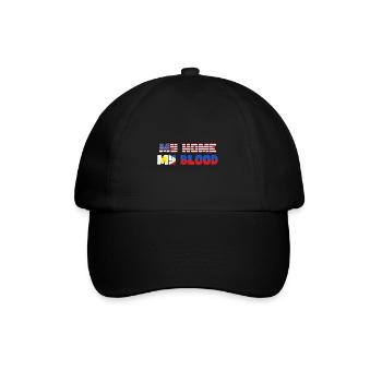 Patriotisches USA Design für stolze Pinoys - Baseballkappe - Schwarz/Schwarz - Vorne
