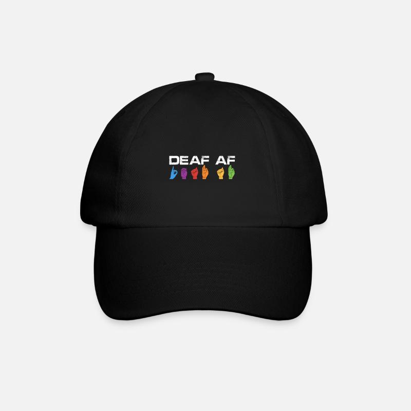 Deaf Af | Deaf Pride - Baseballkappe - Schwarz/Schwarz
