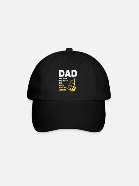 Windsurfer Dad Windsurfing Fathers Day Gift - Baseball Cap - black/black
