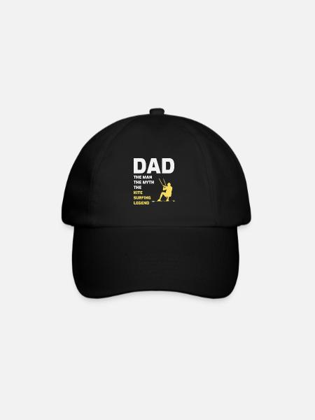 Kitesurfing Dad Kite Kiteboard Fathers Day Gift - Baseball Cap - black/black