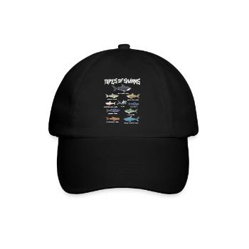 Types of sharks, Megaldon, Black Tip, Tiger Shark - Baseball Cap - black/black - Front