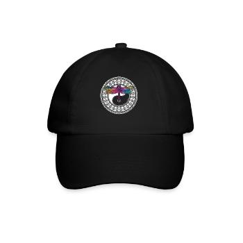 Mandala de yoga avec libellule et ying yang - Casquette classique - noir/noir - Devant