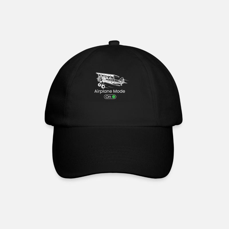 Airplane Mode ON, Cessna, C172, FLugzeug, Pilot - Baseballkappe - Schwarz/Schwarz
