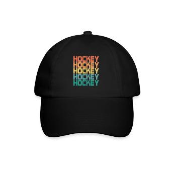 Cadeau de gardien de but de rondelle de sport de hockey sur gazon rétro de hockey - Casquette classique - noir/noir - Devant