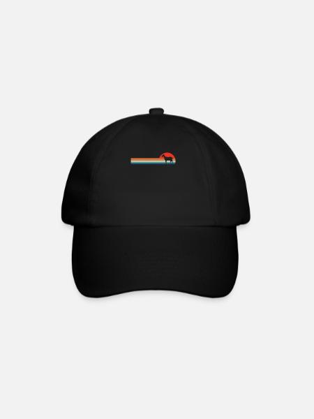Ziege Bauernhof Ziegen Lamm Tiere Retro Geschenk - Baseballkappe - Schwarz/Schwarz